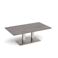 Eros rectangular coffee table with twin uprights