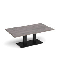 Eros rectangular coffee table with twin uprights