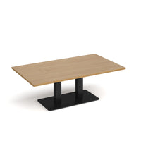 Eros rectangular coffee table with twin uprights