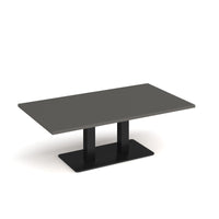 Eros rectangular coffee table with twin uprights
