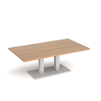 Eros rectangular coffee table with twin uprights