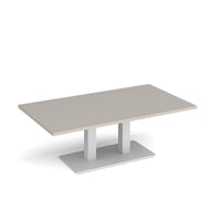 Eros rectangular coffee table with twin uprights