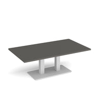 Eros rectangular coffee table with twin uprights