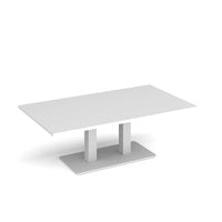 Eros rectangular coffee table with twin uprights