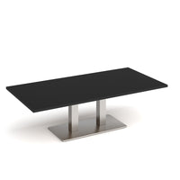 Eros rectangular coffee table with twin uprights
