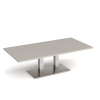 Eros rectangular coffee table with twin uprights