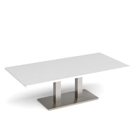 Eros rectangular coffee table with twin uprights