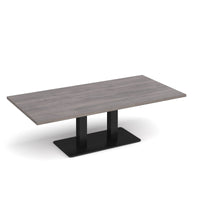 Eros rectangular coffee table with twin uprights