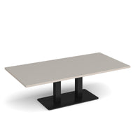 Eros rectangular coffee table with twin uprights