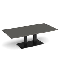 Eros rectangular coffee table with twin uprights