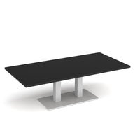Eros rectangular coffee table with twin uprights