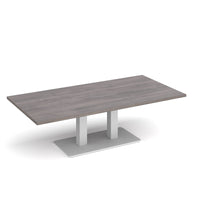 Eros rectangular coffee table with twin uprights