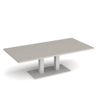 Eros rectangular coffee table with twin uprights