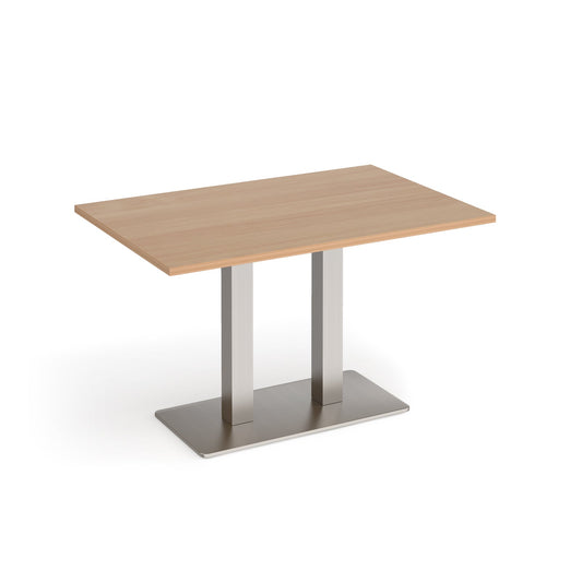 Eros rectangular dining table with twin uprights