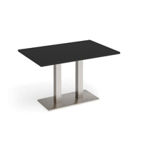 Eros rectangular dining table with twin uprights
