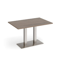 Eros rectangular dining table with twin uprights
