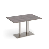 Eros rectangular dining table with twin uprights