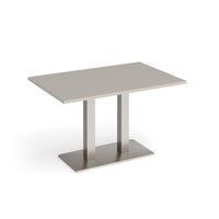 Eros rectangular dining table with twin uprights