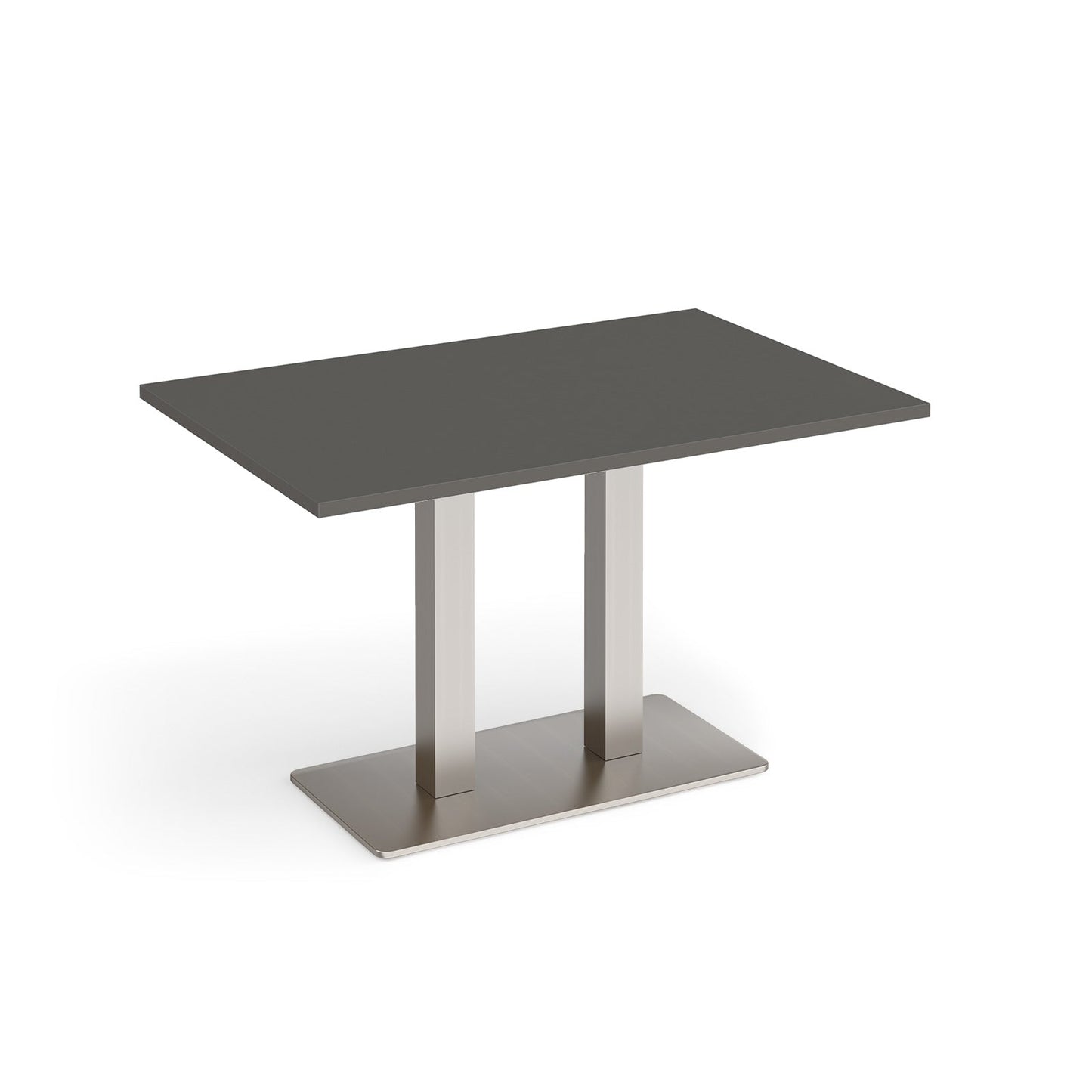 Eros rectangular dining table with twin uprights