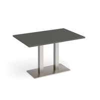 Eros rectangular dining table with twin uprights