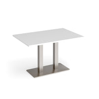 Eros rectangular dining table with twin uprights