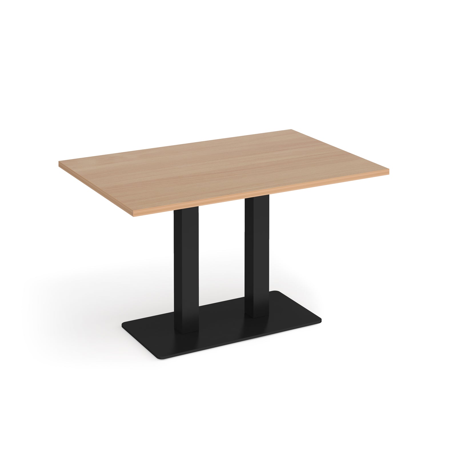 Eros rectangular dining table with twin uprights