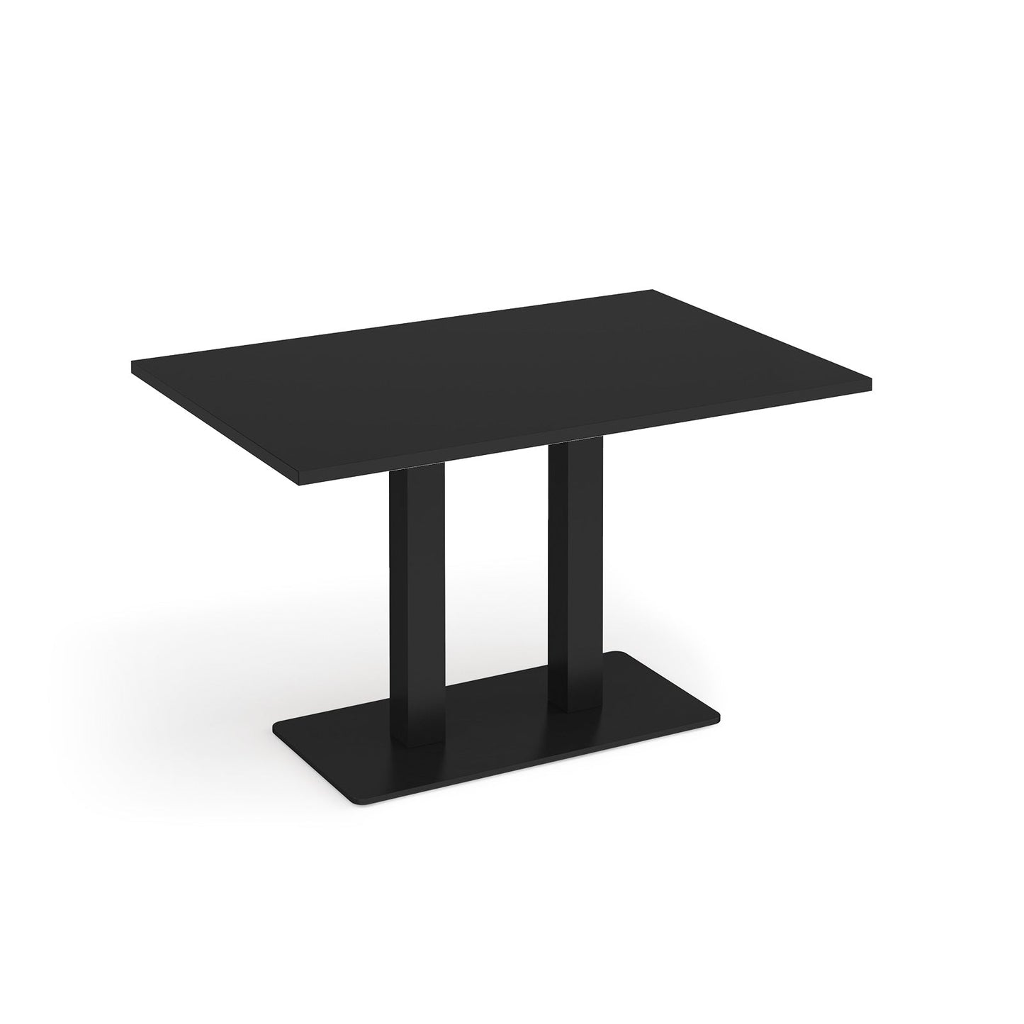 Eros rectangular dining table with twin uprights