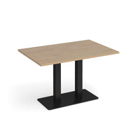 Eros rectangular dining table with twin uprights