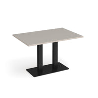 Eros rectangular dining table with twin uprights