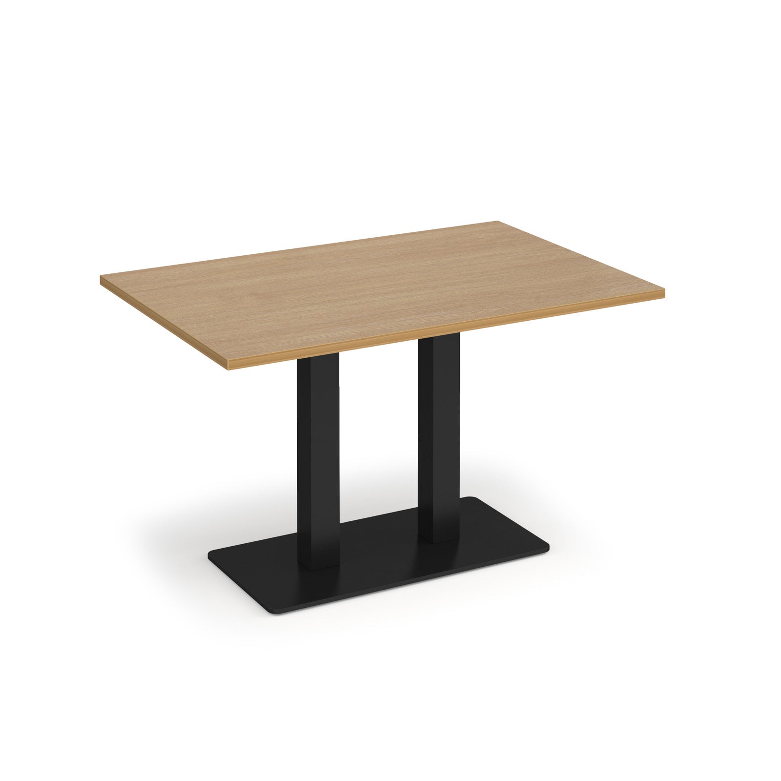 Eros rectangular dining table with twin uprights