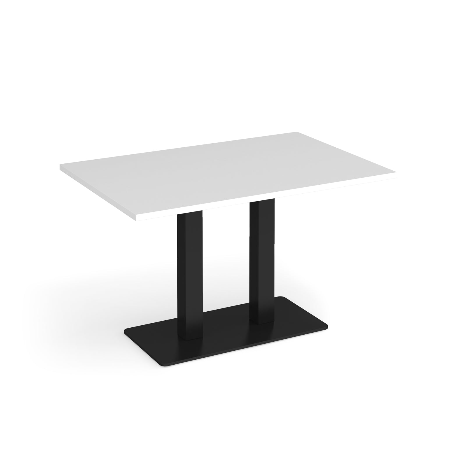 Eros rectangular dining table with twin uprights