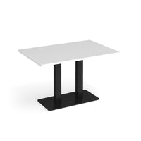 Eros rectangular dining table with twin uprights
