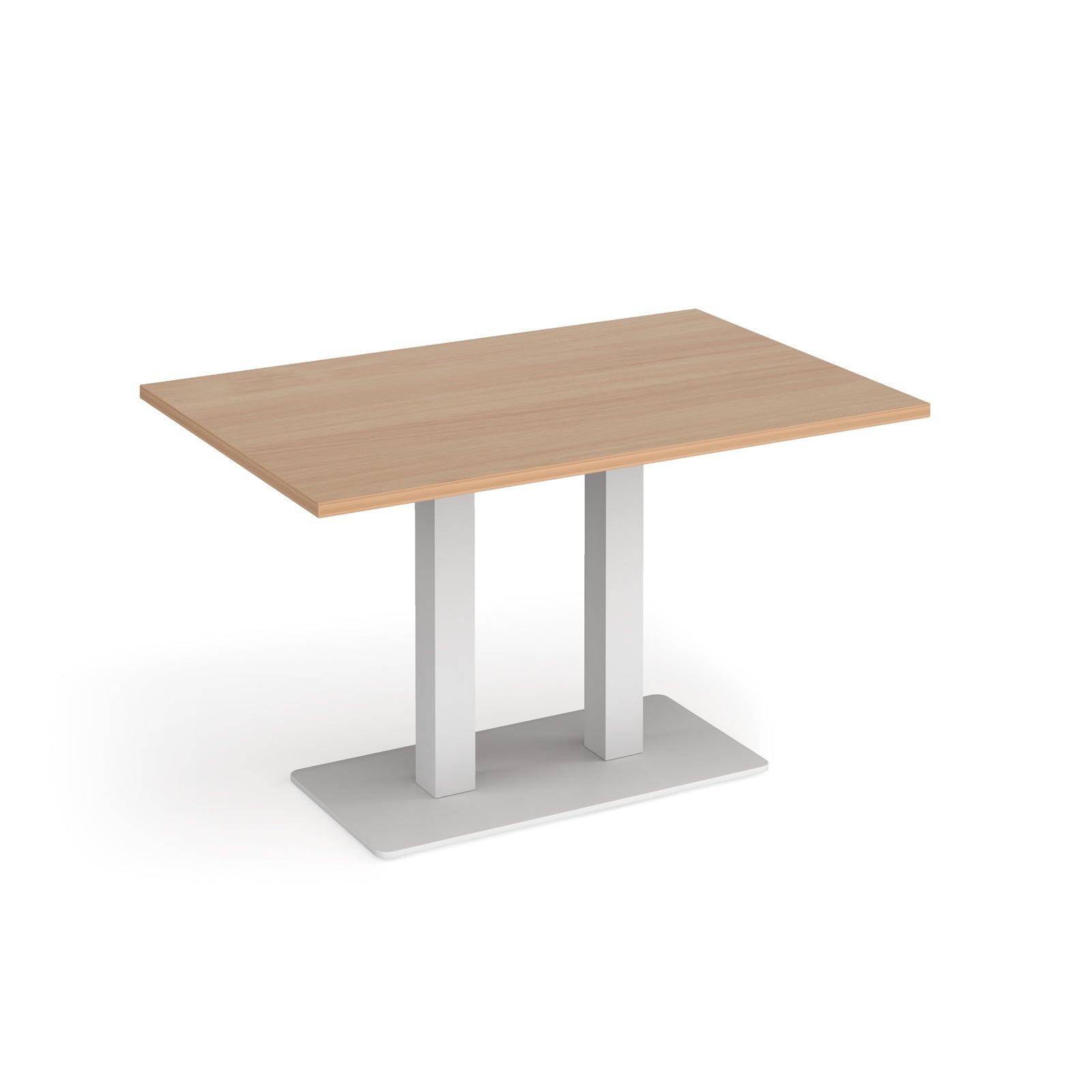 Eros rectangular dining table with twin uprights