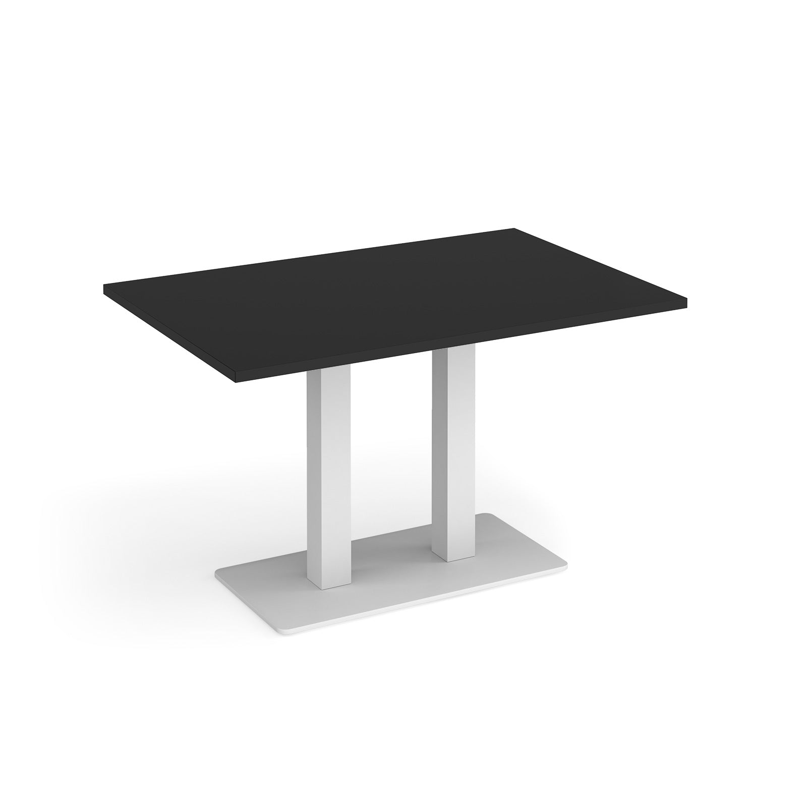 Eros rectangular dining table with twin uprights