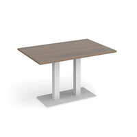 Eros rectangular dining table with twin uprights