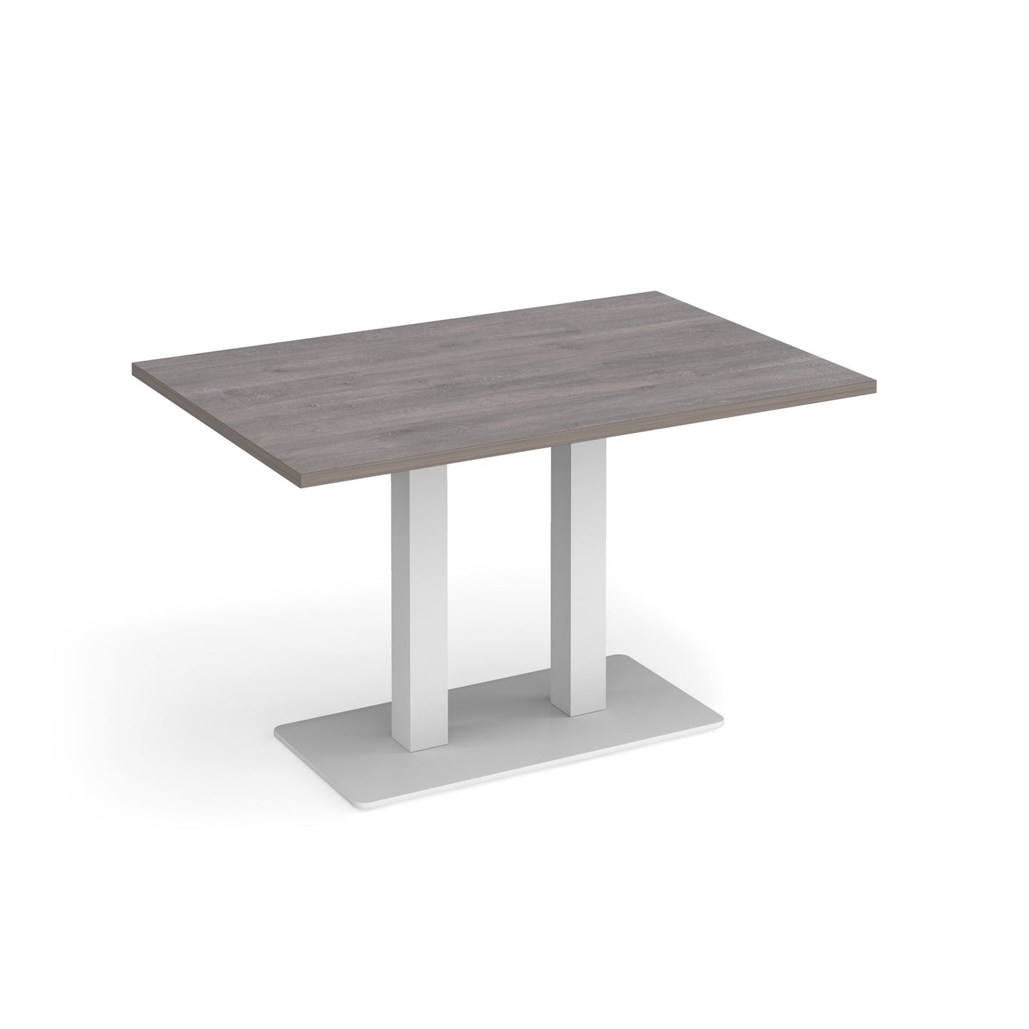 Eros rectangular dining table with twin uprights