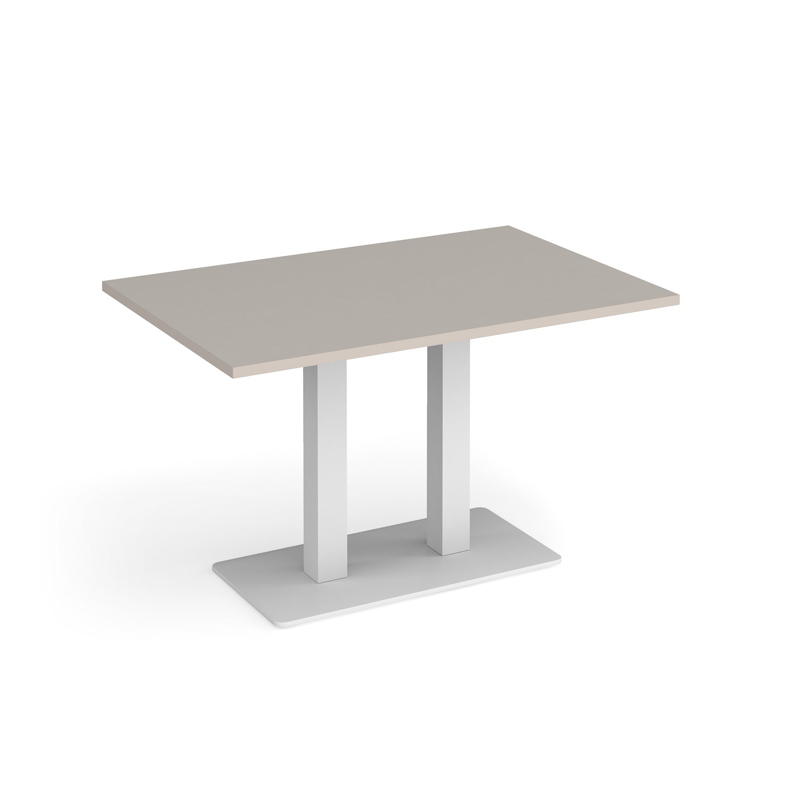 Eros rectangular dining table with twin uprights