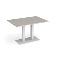 Eros rectangular dining table with twin uprights