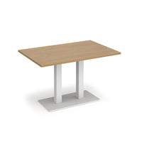 Eros rectangular dining table with twin uprights