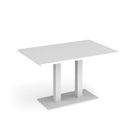 Eros rectangular dining table with twin uprights