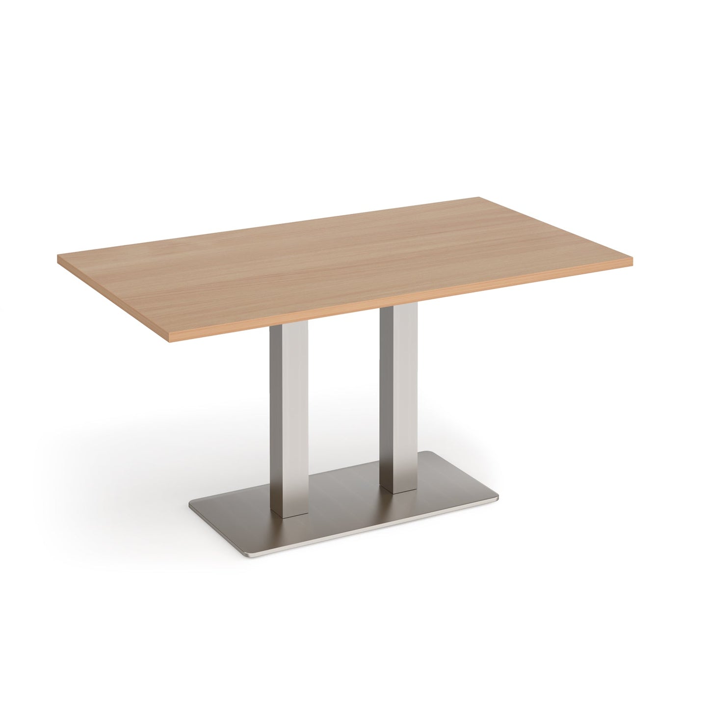 Eros rectangular dining table with twin uprights