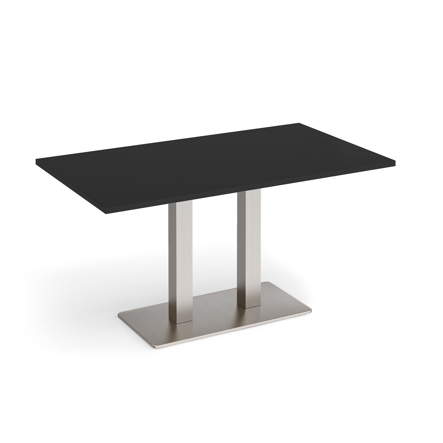 Eros rectangular dining table with twin uprights