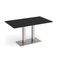 Eros rectangular dining table with twin uprights