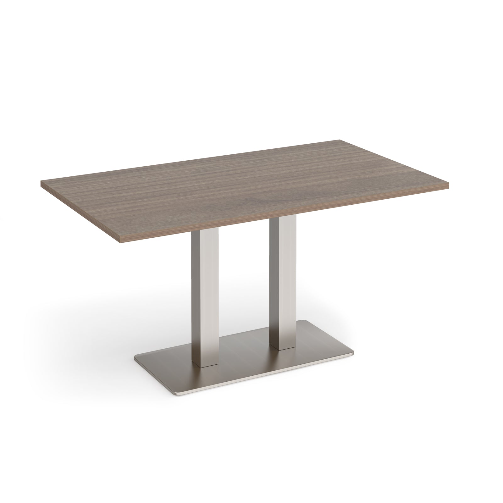 Eros rectangular dining table with twin uprights