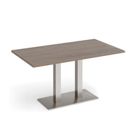 Eros rectangular dining table with twin uprights