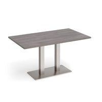 Eros rectangular dining table with twin uprights