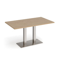 Eros rectangular dining table with twin uprights