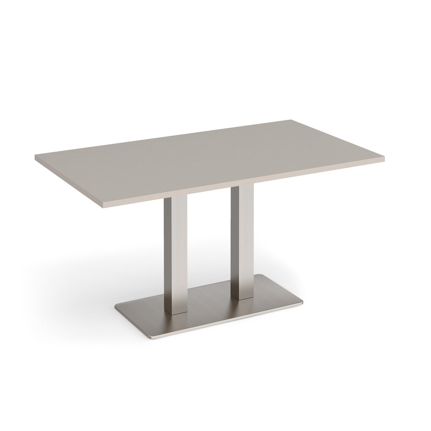 Eros rectangular dining table with twin uprights