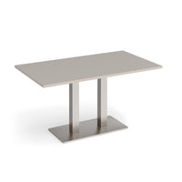 Eros rectangular dining table with twin uprights