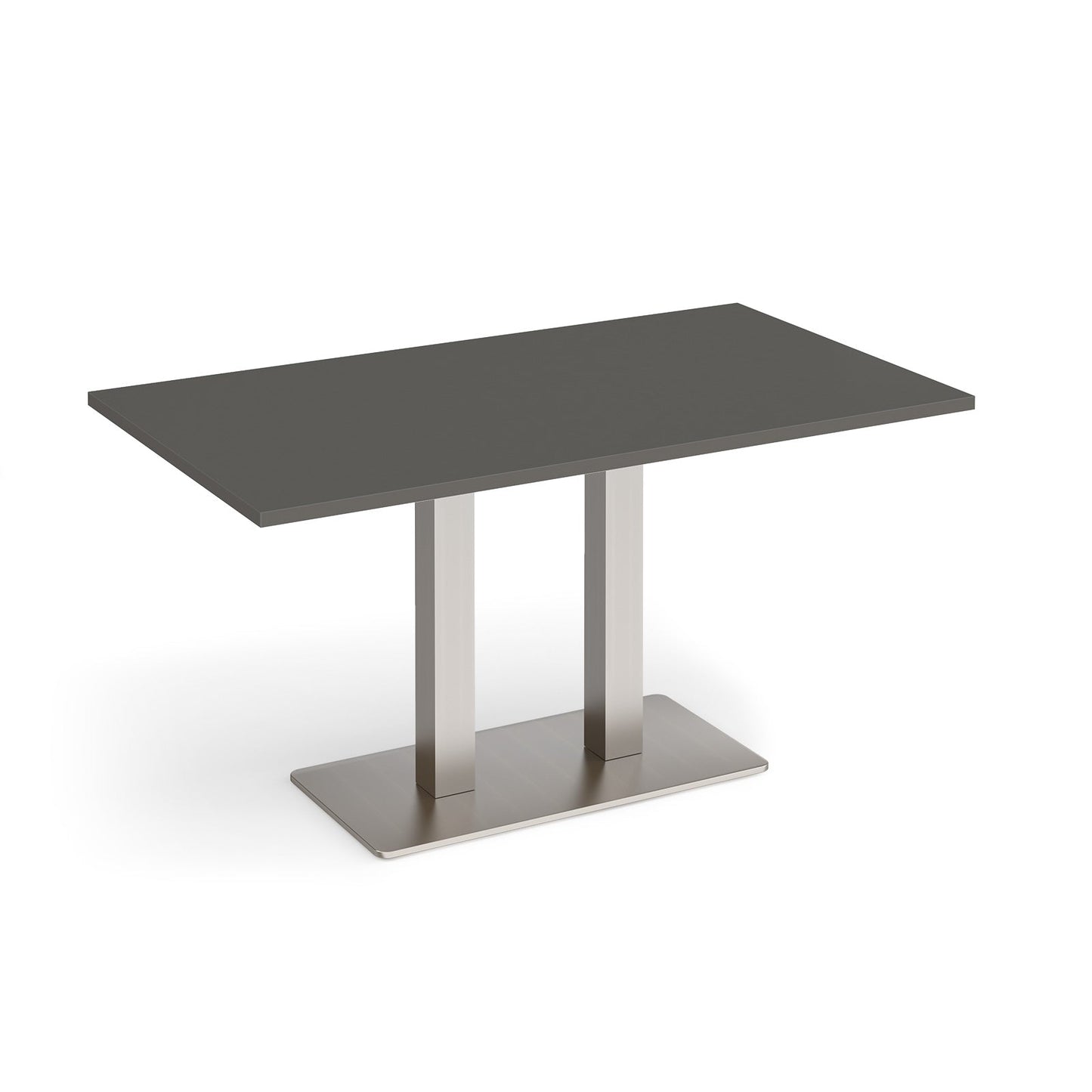 Eros rectangular dining table with twin uprights